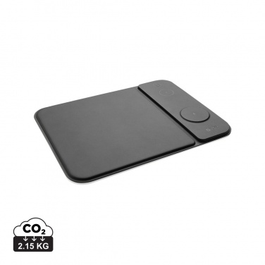 Logotrade promotional merchandise picture of: Swiss peak RCS recycled PU 15W 3 in 1 charging mousepad