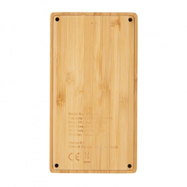 Logotrade advertising product picture of: Bamboo 4.000 mAh wireless 5W Powerbank