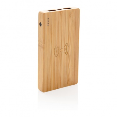 Logotrade promotional merchandise image of: Bamboo 4.000 mAh wireless 5W Powerbank