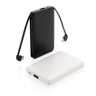 Logotrade promotional item image of: 5.000 mAh Pocket Powerbank with integrated cables