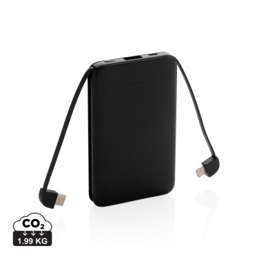 Logotrade advertising product image of: 5.000 mAh Pocket Powerbank with integrated cables