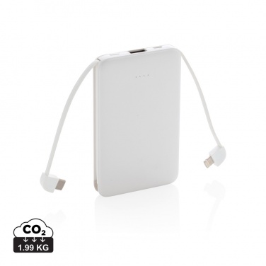 Logotrade promotional item image of: 5.000 mAh Pocket Powerbank with integrated cables