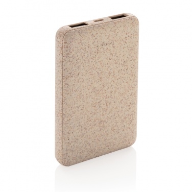 Logotrade promotional item image of: Wheat Straw 5.000 mAh Pocket Powerbank