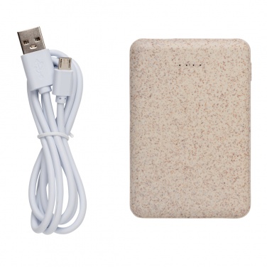 Logotrade business gift image of: Wheat Straw 5.000 mAh Pocket Powerbank