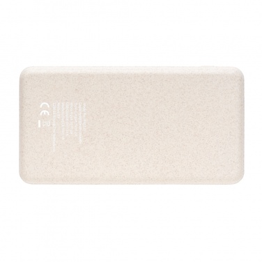 Logo trade corporate gifts image of: Cork and Wheat Straw 8.000 mAh 5W wireless powerbank