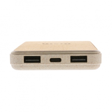 Logotrade business gift image of: Cork and Wheat Straw 8.000 mAh 5W wireless powerbank