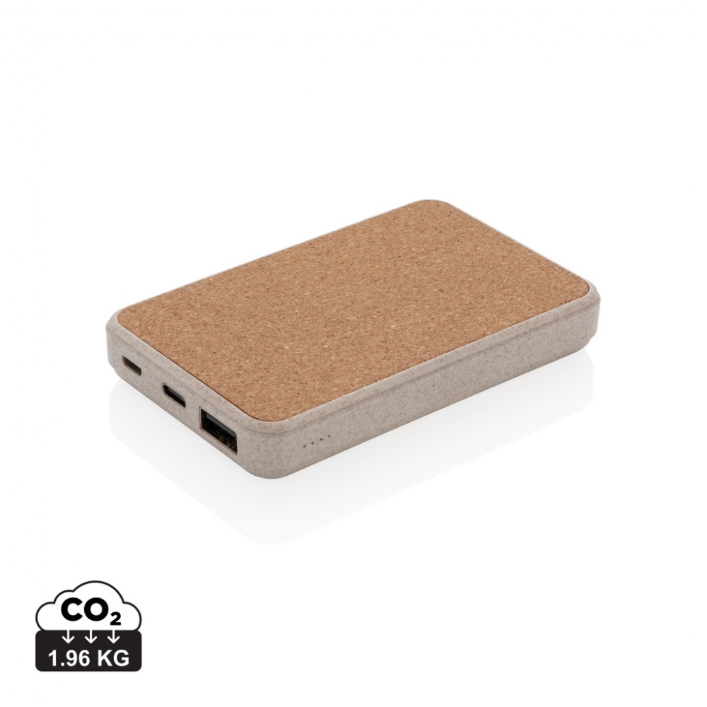 Logotrade advertising product image of: Cork and Wheat 5.000 mAh pocket powerbank