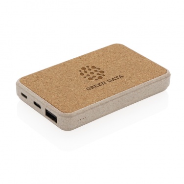 Logotrade promotional product image of: Cork and Wheat 5.000 mAh pocket powerbank