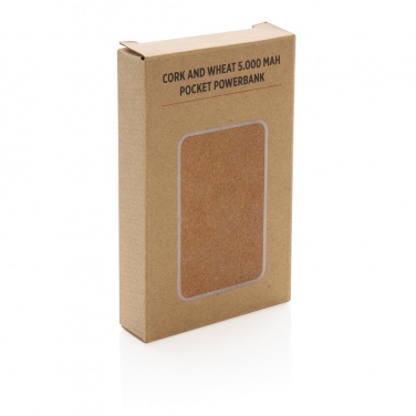 Logotrade corporate gifts photo of: Cork and Wheat 5.000 mAh pocket powerbank