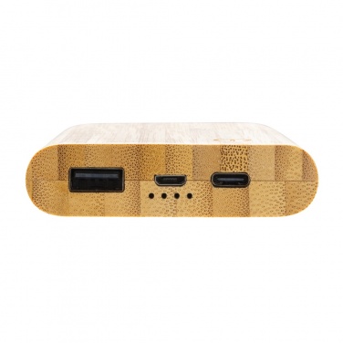 Logo trade promotional gift photo of: Bamboo 5.000 mAh powerbank