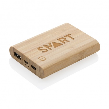 Logo trade promotional products image of: Bamboo 5.000 mAh powerbank