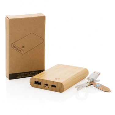 Logotrade promotional giveaway image of: Bamboo 5.000 mAh powerbank