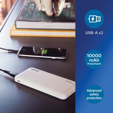 Logo trade promotional gifts picture of: Philips 10.000 mAh slim powerbank