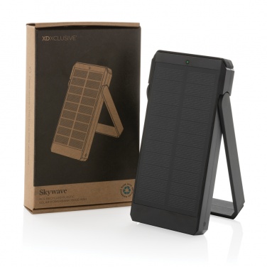 Logo trade promotional gifts picture of: Skywave RCS recycled plastic solar powerbank 10000 mAh