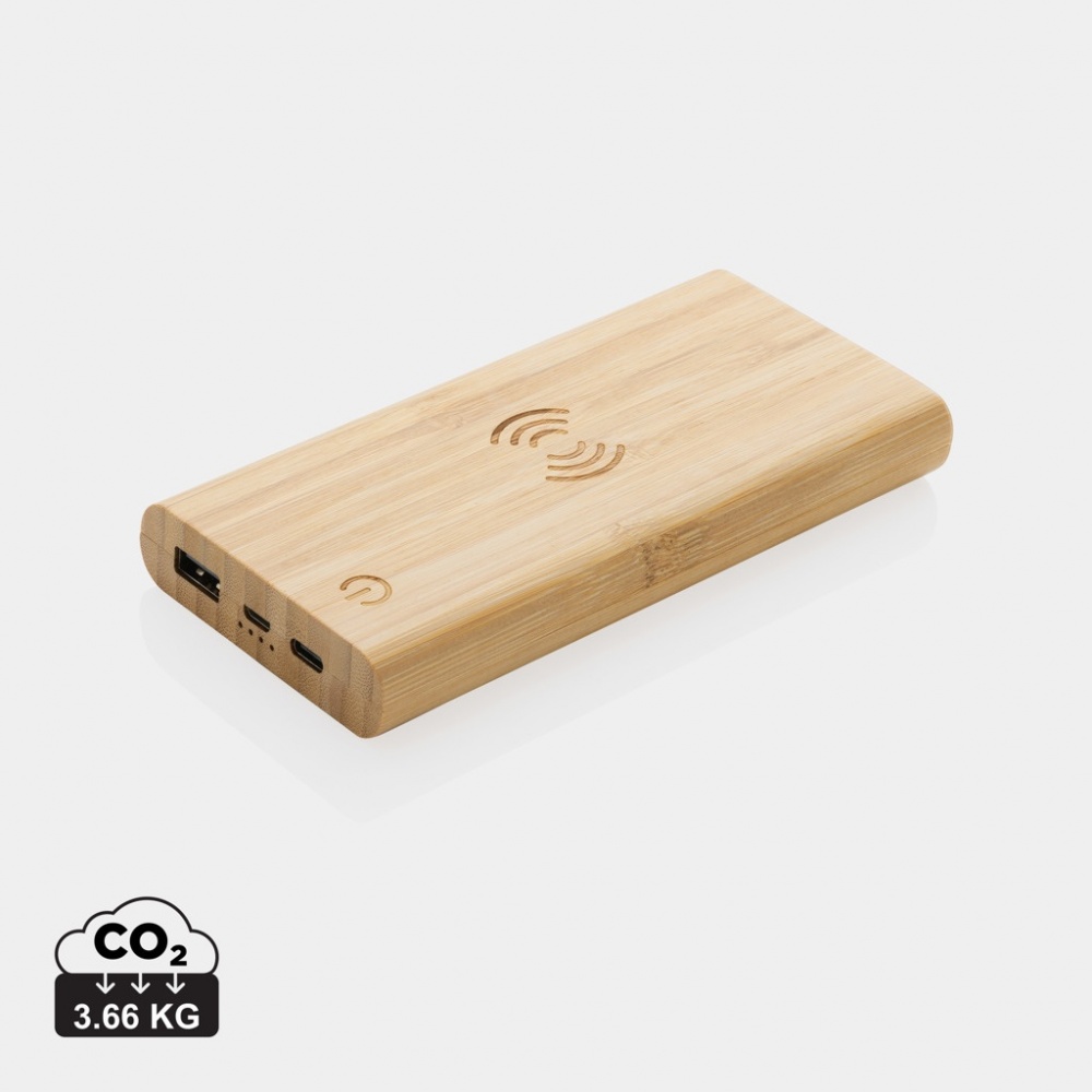 Logotrade promotional product image of: Bamboo 8.000 mAh 5W wireless powerbank