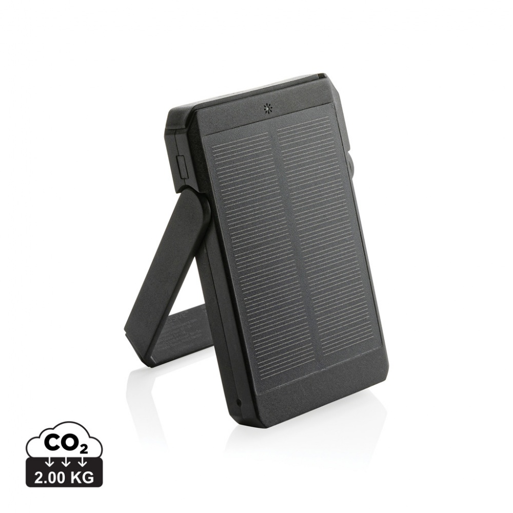 Logotrade promotional giveaway image of: Skywave RCS rplastic solar powerbank 5000 mAh 10W wireless