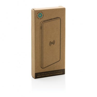 Logotrade promotional merchandise picture of: RCS recycled plastic 8000 mAh Wireless Powerbank