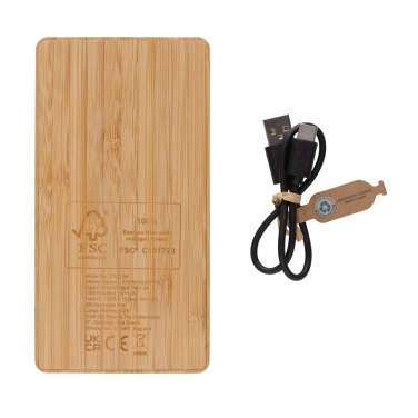 Logotrade corporate gifts photo of: Sunwick 10.000 mAh Bamboo solar powerbank