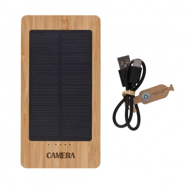 Logo trade advertising products image of: Sunwick 10.000 mAh Bamboo solar powerbank