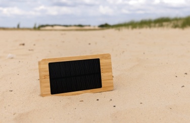 Logo trade business gift photo of: Sunwick 10.000 mAh Bamboo solar powerbank