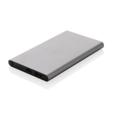 Logo trade promotional merchandise photo of: RCS recycled plastic/aluminum 4000 mah powerbank with type C