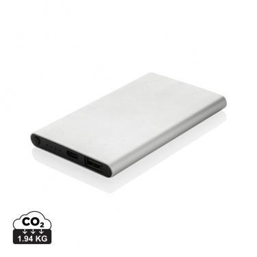 Logo trade promotional merchandise photo of: RCS recycled plastic/aluminum 4000 mah powerbank with type C