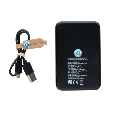 Logo trade promotional gifts picture of: RCS recycled plastic 5.000 mAh powerbank