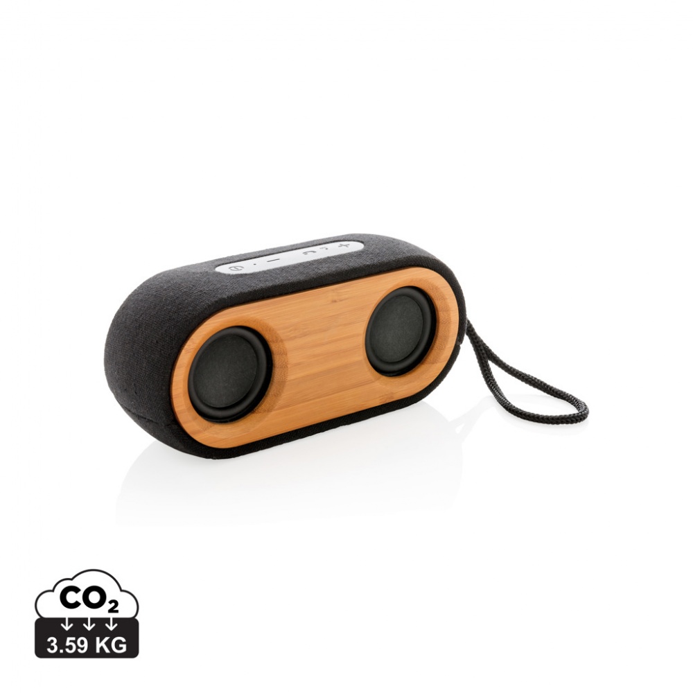 Logo trade promotional giveaways image of: Bamboo X double speaker