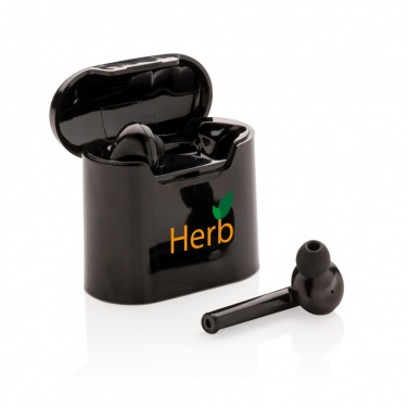 Logo trade promotional products image of: Liberty wireless earbuds in charging case