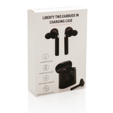 Logotrade promotional gifts photo of: Liberty wireless earbuds in charging case