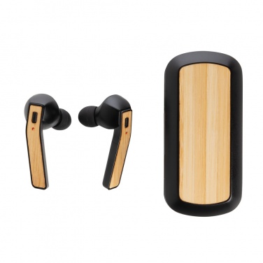 Logo trade promotional product photo of: Bamboo Free Flow TWS earbuds in case