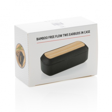 Logo trade business gift photo of: Bamboo Free Flow TWS earbuds in case