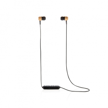 Logotrade promotional item image of: Bamboo wireless earbuds