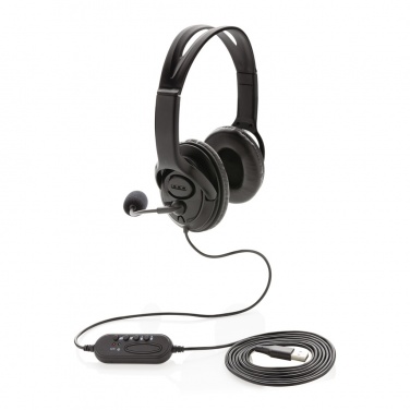 Logo trade promotional giveaways image of: Over ear wired work headset