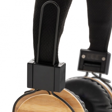 Logo trade corporate gifts image of: Bamboo wireless headphone