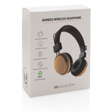 Logotrade promotional item picture of: Bamboo wireless headphone