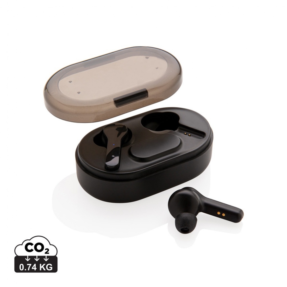 Logotrade advertising product image of: Light up logo TWS earbuds in charging case