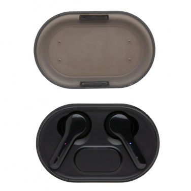 Logo trade advertising products image of: Light up logo TWS earbuds in charging case