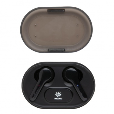 Logo trade corporate gifts picture of: Light up logo TWS earbuds in charging case