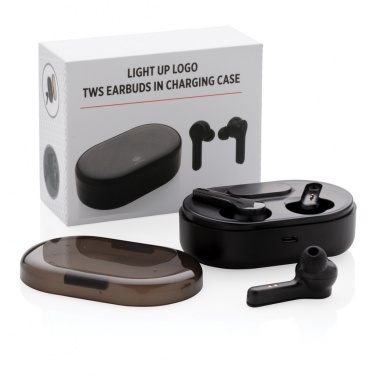 Logotrade business gifts photo of: Light up logo TWS earbuds in charging case