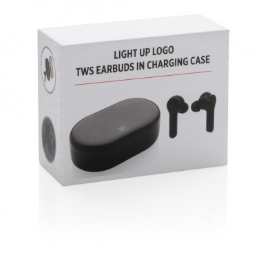 Logotrade promotional merchandise image of: Light up logo TWS earbuds in charging case