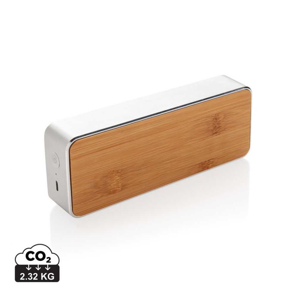 Logo trade corporate gifts picture of: Nevada Bamboo 3W wireless speaker