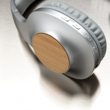 Logo trade corporate gifts image of: Dakota Bamboo wireless headphone