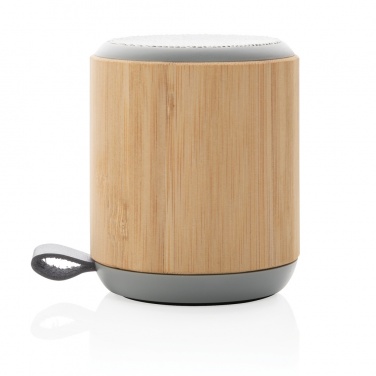 Logo trade promotional item photo of: Bamboo and fabric 3W wireless speaker