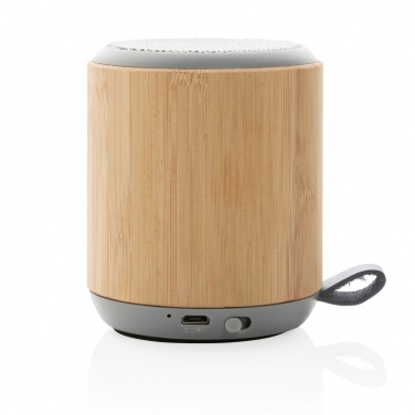 Logo trade business gift photo of: Bamboo and fabric 3W wireless speaker