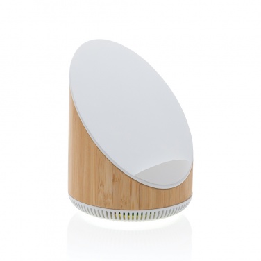 Logo trade promotional merchandise image of: Ovate bamboo 5W speaker with 15W wireless charger