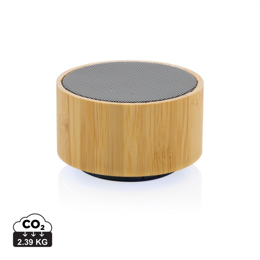 Logo trade business gifts image of: RCS recycled plastic and bamboo 3W wireless speaker