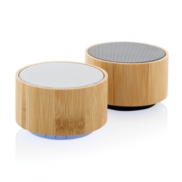 Logo trade promotional gifts picture of: RCS recycled plastic and bamboo 3W wireless speaker