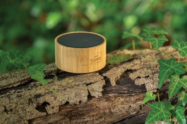 Logotrade promotional item picture of: RCS recycled plastic and bamboo 3W wireless speaker