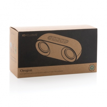 Logo trade promotional gifts picture of: Oregon RCS recycled plastic and cork 10W speaker